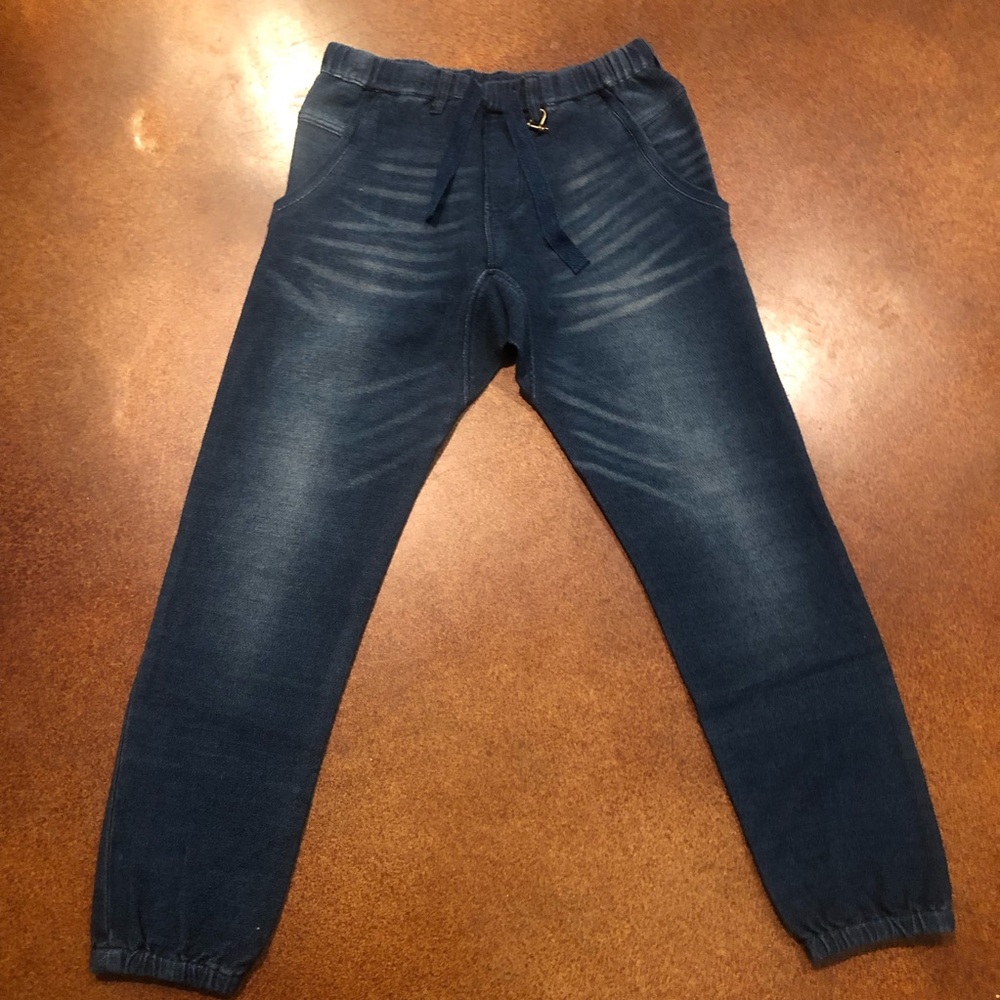 Chip Foster Knit Denim-Look Jogger Pants Sz 30